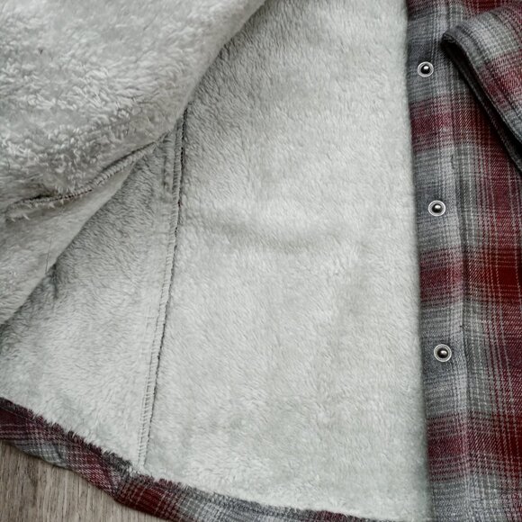 Women's Flannel Fleece Lined Snap Button Heavy Shirt Jacket NEW Lot of 2 - Picture 4 of 14